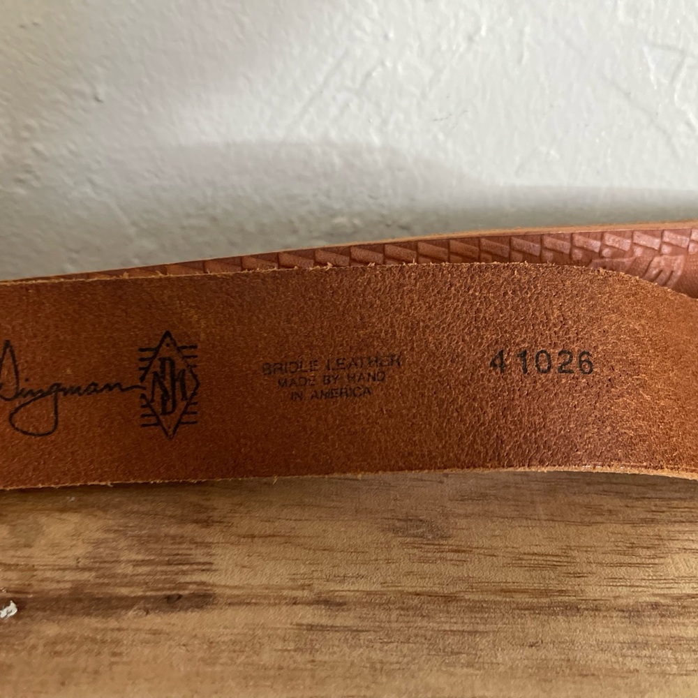 Martin Digman Brown Bridle Leather Belt with Metal Buckle Made In The USA - Picture 7 of 8